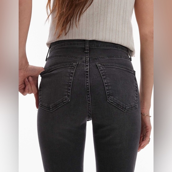 Topshop Jamie Skinny Jeans High Rise Cropped Ankle Length Washed Black Size 26 - Picture 3 of 16